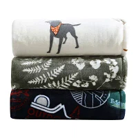 Eddie Bauer Dogs with scarves fleece Blanket