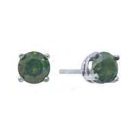 1/2 CT.T.W. Natural Color-Enhanced Green Diamond Stud Earrings