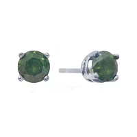 1½ CT.T.W. Natural Color-Enhanced Green Diamond Stud Earrings