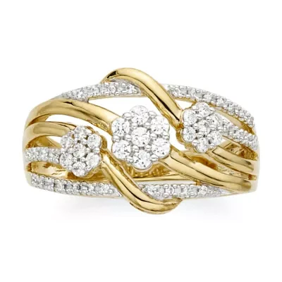 Diamond Blossom 3/8 CT.T.W. Natural Criss-Cross Ring