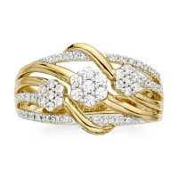 Diamond Blossom 3/8 CT.T.W. Natural Criss-Cross Ring