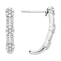 Diamond Blossom 1/2 CT.T.W. Natural Diamond Hoop Earrings