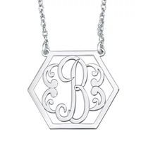 Personalized Hexagon Initial Necklace