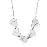 Personalized Family Name Heart Pendant Necklace