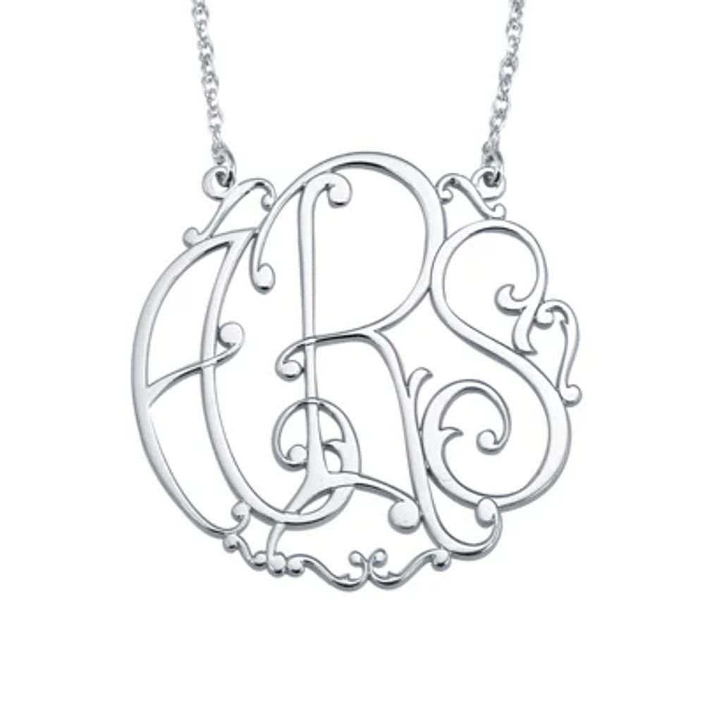 Personalized 30mm Ivy Monogram Initials Pendant Necklace