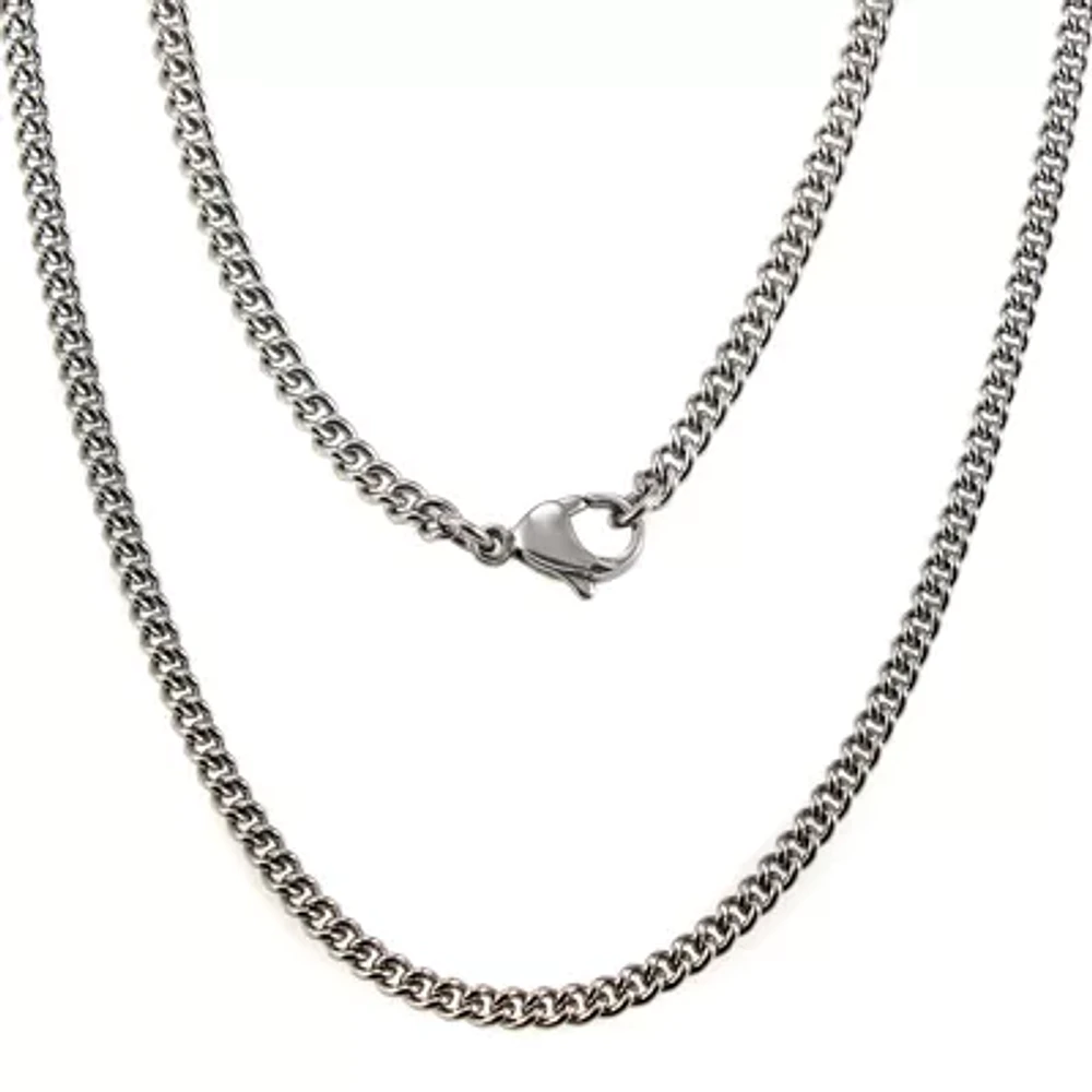 Mens Stainless Steel 24" 3.5mm Curb Chain Necklace