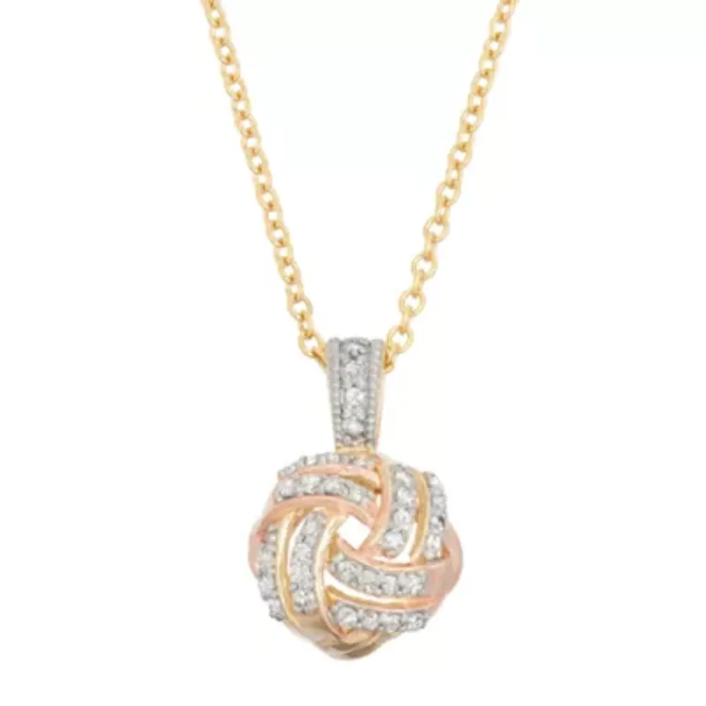 Womens 1/5 CT. Natural White Diamond 10K Gold Pendant Necklace