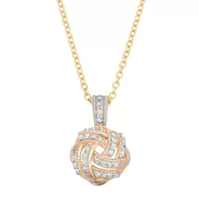 Womens 1/5 CT. Natural White Diamond 10K Gold Pendant Necklace