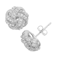 1/3 CT. T.W. Natural White Diamond 10K Gold 8.4mm Knot Stud Earrings