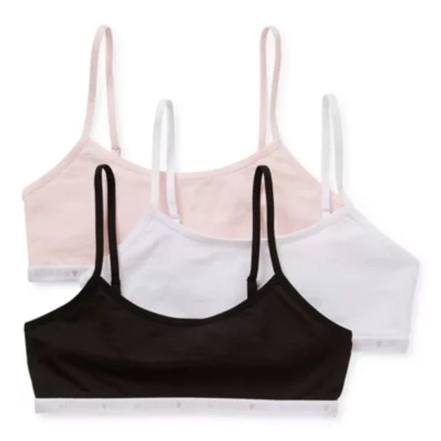 Buy Maidenform Girls' Seamless 3-Pack Beginner Crop Bra (Little Big Kids),  Rose / White / Nude, X-Large at