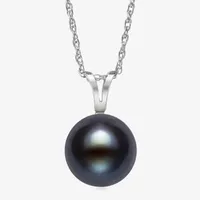 Yes, Please! Womens Black Cultured Freshwater Pearl Sterling Silver Pendant Necklace