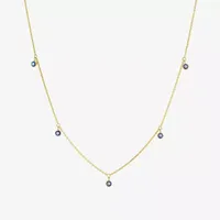 Womens 14K Gold Evil Eye Choker Necklace