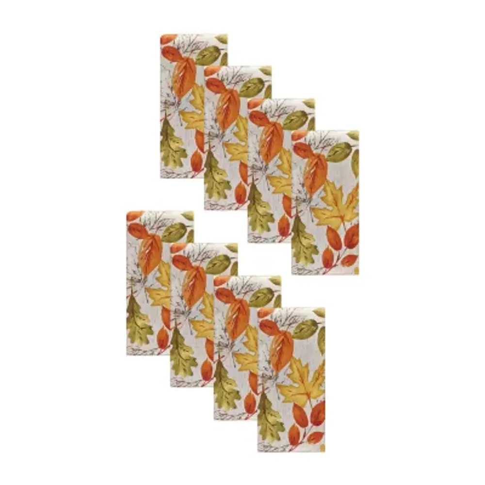 Elrene Home Fashions Autumn Leaves Set Of 8-pc. Napkins