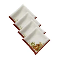 Elrene Home Fashions Autumn Pumpkin Grove Set Of 4-pc. Napkins