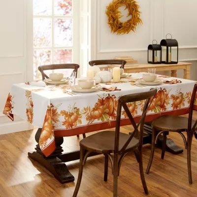 Elrene Home Fashions Autumn Pumpkin Grove Tablecloth