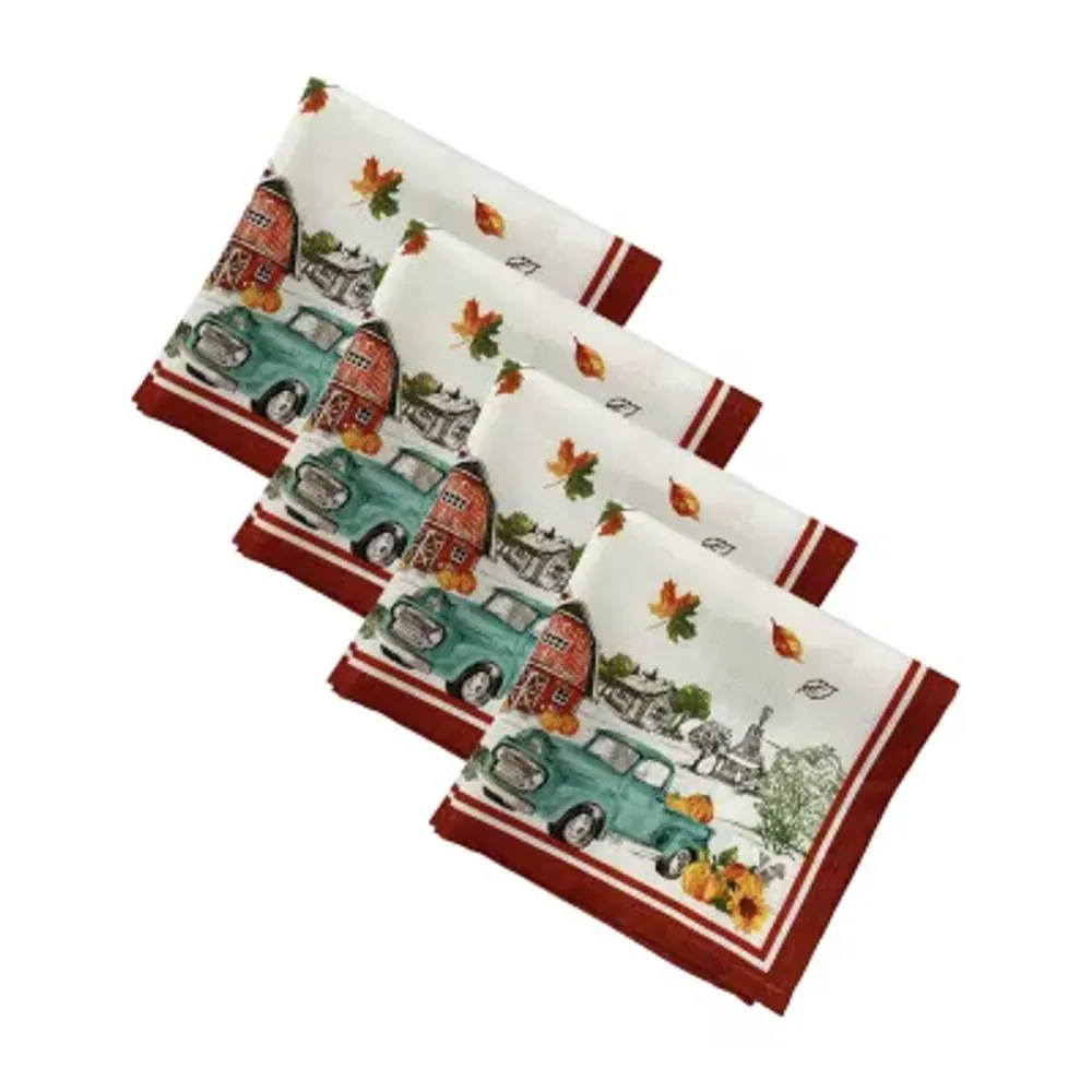 Elrene Home Fashions Farm Fresh Pumpkin Set 4-pc. Napkins