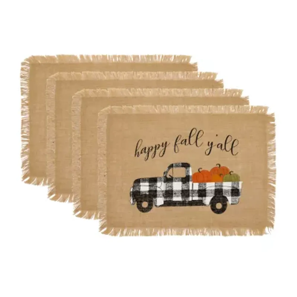 Elrene Home Fashions Happy Fall Yall Burlap 4-pc. Placemats