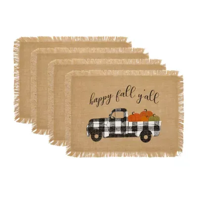 Elrene Home Fashions Happy Fall Yall Burlap 4-pc. Placemat
