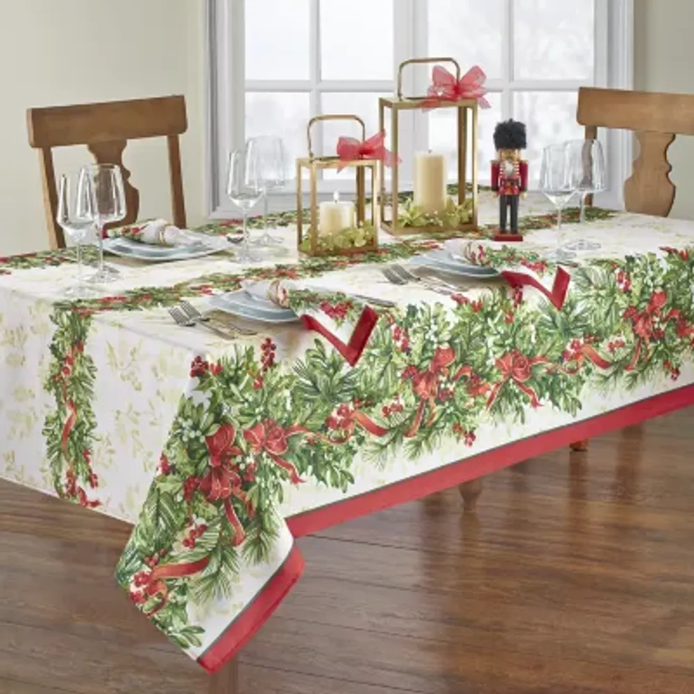 Elrene Home Fashions Holly Traditions Tablecloth