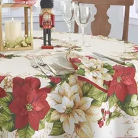 Elrene Home Fashions Red & White Poinsettia Set 4-pc. Napkins