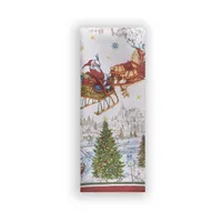 Elrene Home Fashions Santa's Snowy Sleighride Napkins, Set of 4