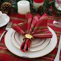 Elrene Home Fashions Shimmering Plaid Set 4-pc. Napkins