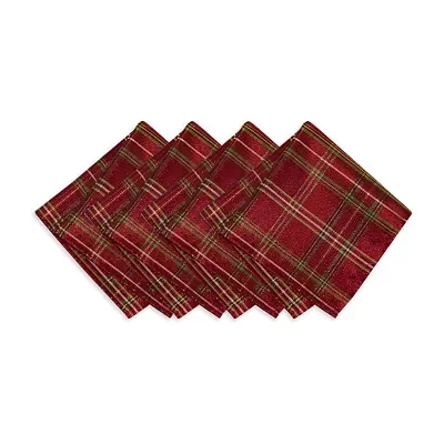 Elrene Home Fashions Shimmering Plaid Set 4-pc. Napkins