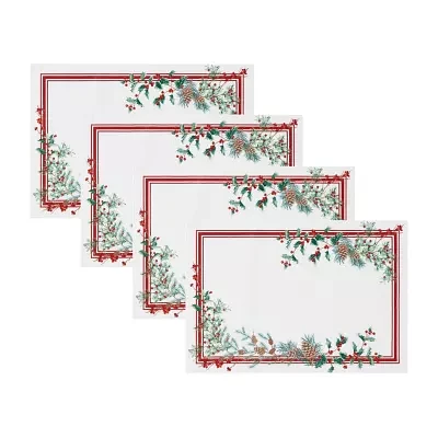 Elrene Home Fashions Winter Berry Set 4-pc. Placemat