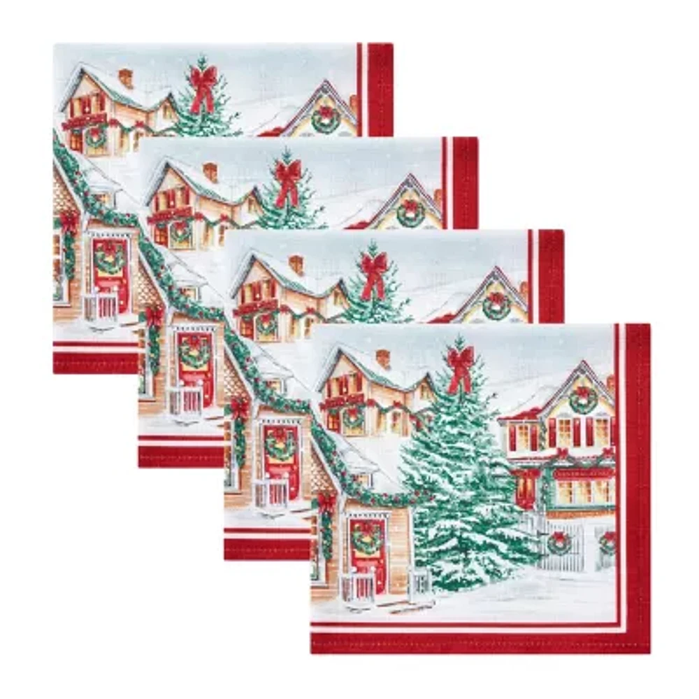 Elrene Home Fashions Storybook Christmas Set 4-pc. Napkins