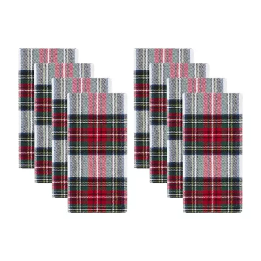 Elrene Home Fashions Christmas Plaid Set 8-pc. Napkins