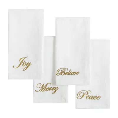 Elrene Home Fashions Holiday Sentiment Set 4-pc. Napkins