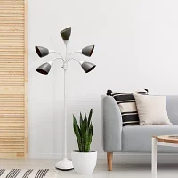 All the Rages Simple Designs 5 Light Adjustable Gooseneck Floor Lamp
