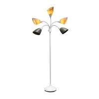 All the Rages Simple Designs 5 Light Adjustable Gooseneck Floor Lamp