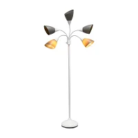 All the Rages Simple Designs 5 Light Adjustable Gooseneck Floor Lamp
