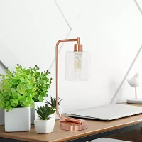 All the Rages Lalia Home Glass Shade Modern Desk Lamp