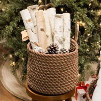 Colonial Mills Twisted Christmas Woven Round Basket