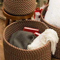 Colonial Mills Twisted Christmas Woven Round Basket