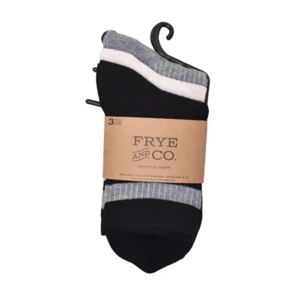 Frye and Co. Rib Shortie 3 Pair Crew Socks Womens