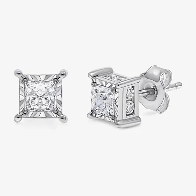 (I / I1) 2 CT. T.W. Lab Grown White Diamond 10K White Gold Stud Earrings