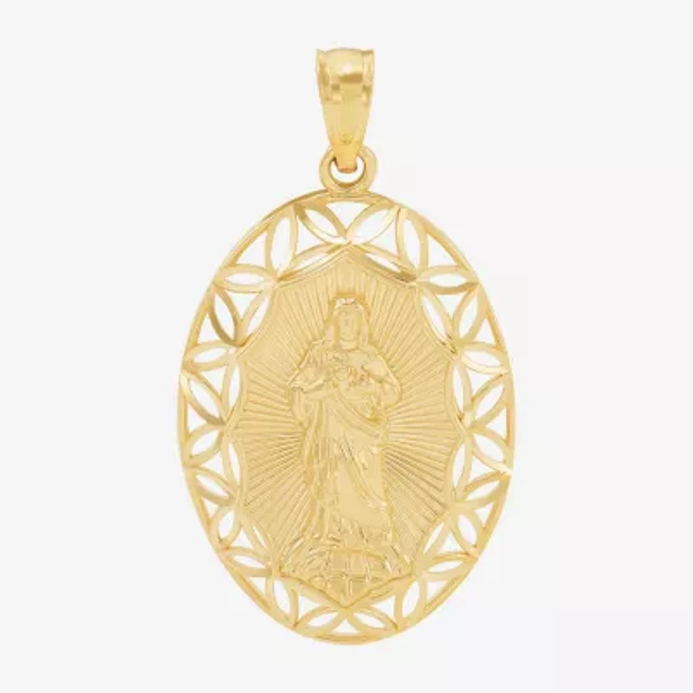 Unisex Adult 14K Gold Oval Marquise Pendant