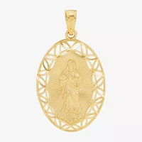 Unisex Adult 14K Gold Oval Marquise Pendant