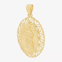 Unisex Adult 14K Gold Oval Marquise Pendant