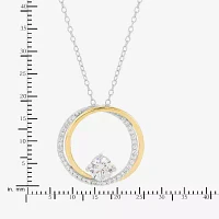 DiamonArt® White Cubic Zirconia 14K Gold Over Silver Round 2-pc. Jewelry Set