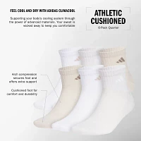 adidas 6 Pair Quarter Ankle Socks Mens