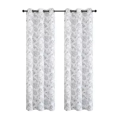 Regal Home Kelvis Printed Grommet Top Energy Saving Blackout Set of 2 Curtain Panels