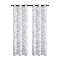 Regal Home Kelvis Printed Energy Saving Blackout Grommet Top Set of 2 Curtain Panel