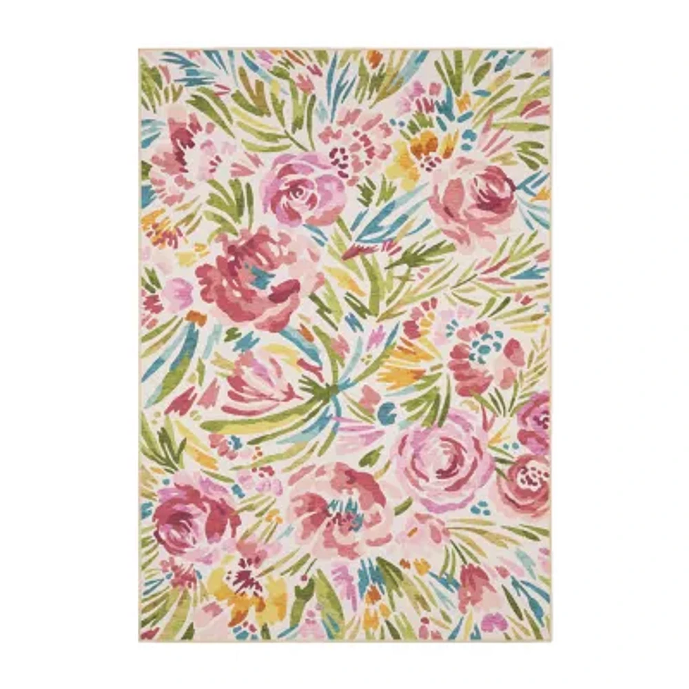 Covington Home Florentina Floral Array Indoor Oudoor Rectangular Area Rug