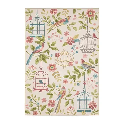 Covington Home Florentina Botanical Bird Cages Indoor Outdoor Rectangular Accent Rug