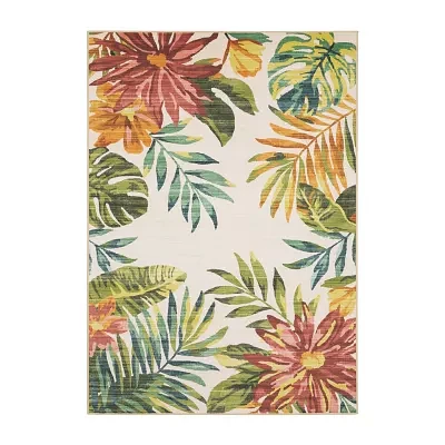 Covington Home Florentina Tropical Floral 42"X66" Indoor Outdoor Rectangular Runner