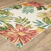 Covington Home Florentina Tropical Floral 42"X66" Indoor Outdoor Rectangular Runner